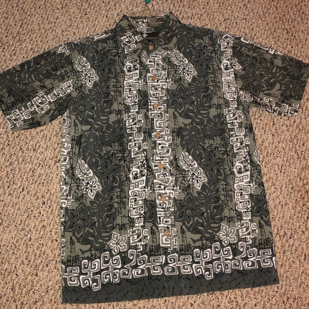 Green Hawaiian Kids Button Down Shirt